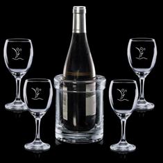 Crystal Wine Caddy set